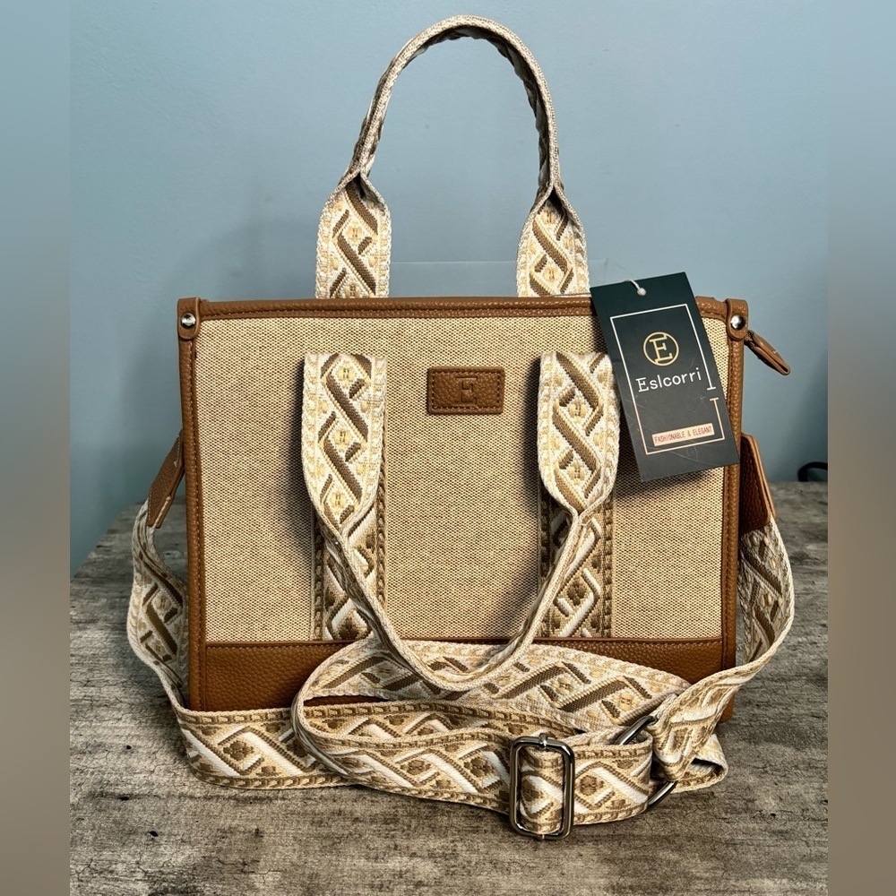 NEW Eslcorri Crossbody Shoulder Bag Guitar Strap Detachable Aztec Western
